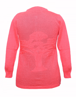 Lady Cardigan Self  Design  With Pocket FS light pink